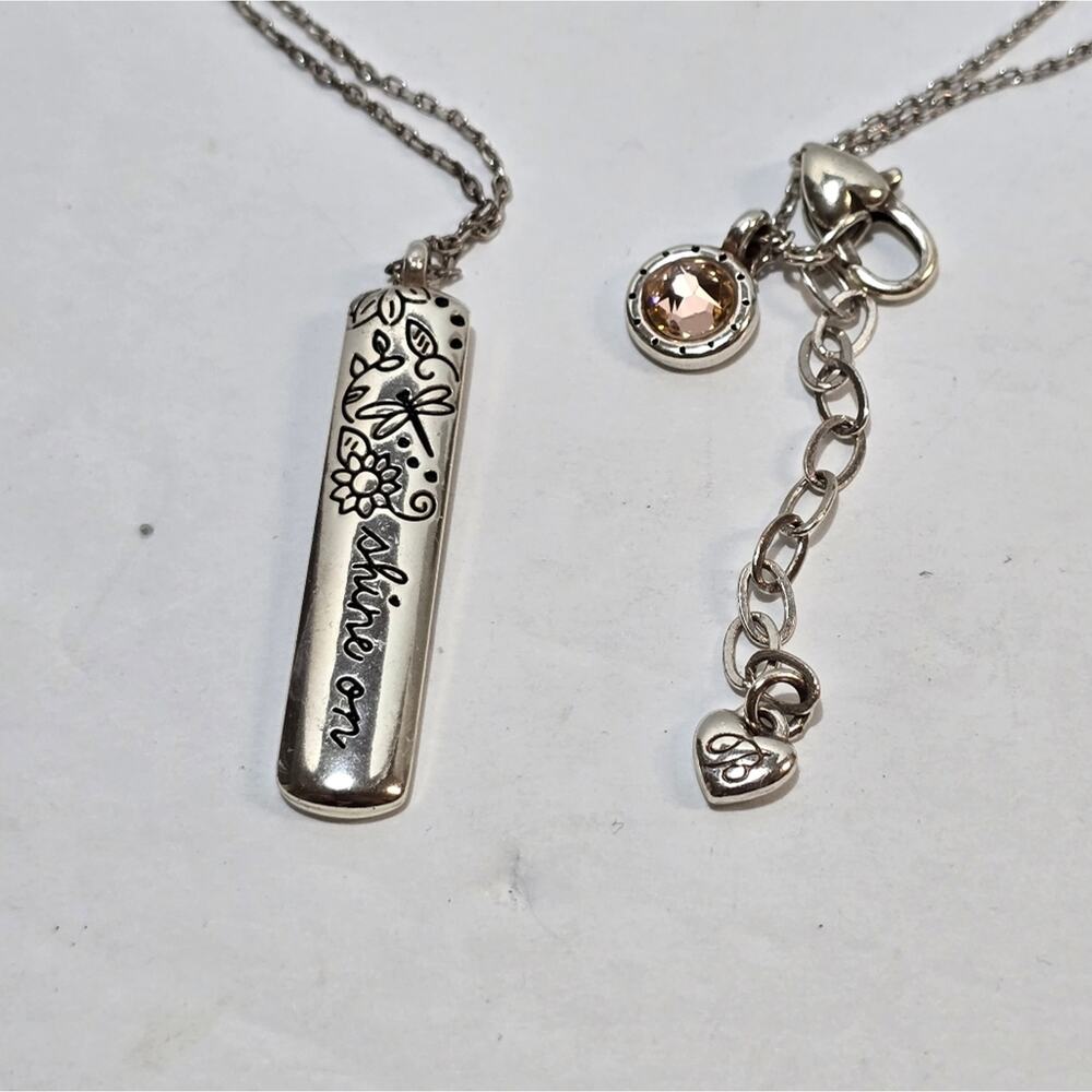 Brighton Swarovski Crystal and Silver Pl Shine On Charm and Pendant Necklace